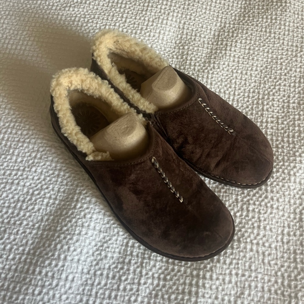UGG Brown Suede Betty Clog Mules